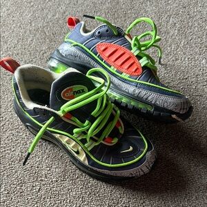 Nike Blue and Green Sneakers Vibrant Design